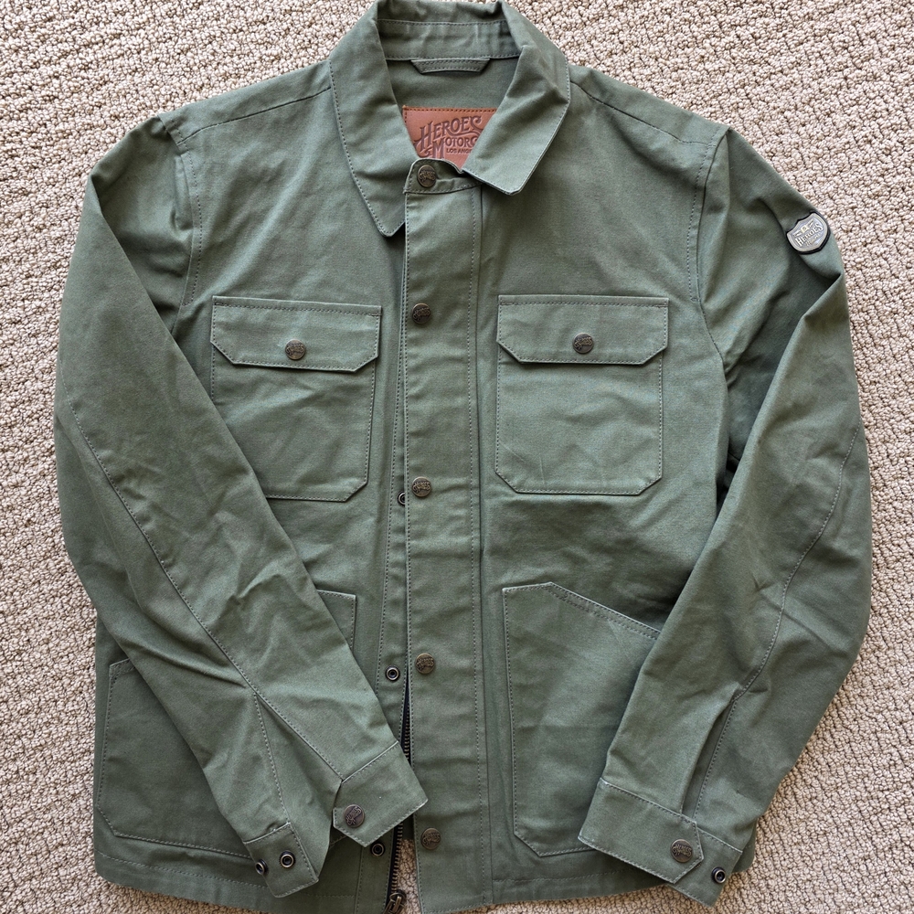 Heroes Motors Canvas Moto Jacket Large NWOT